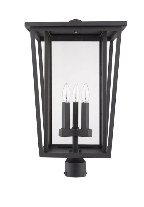 Outdoor Post Mount Fixture Z-Lite 571PHXLR-ORB Oil Rubbed Bronze Seoul 3 Light Outdoor Post Mount Fixture Z-Lite
