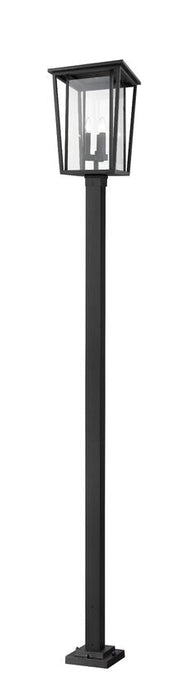 Outdoor Post Mounted Fixture Z-Lite 571PHXLR-564P-BK Black Seoul 3 Light Outdoor Post Mounted Fixture Z-Lite