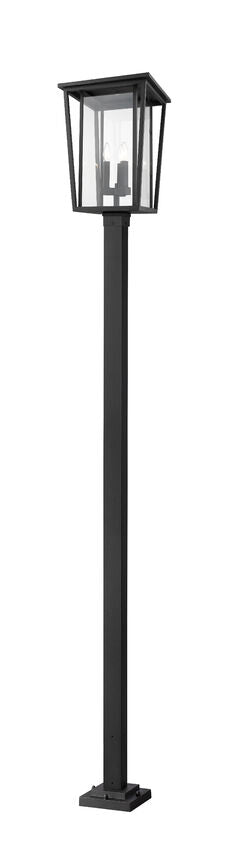 Outdoor Post Mounted Fixture Z-Lite 571PHXLR-564P-BK Black Seoul 3 Light Outdoor Post Mounted Fixture Z-Lite