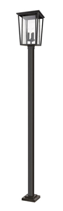 Outdoor Post Mounted Fixture Z-Lite 571PHBS-536P-ORB Oil Rubbed Bronze Seoul 2 Light Outdoor Post Mounted Fixture Z-Lite