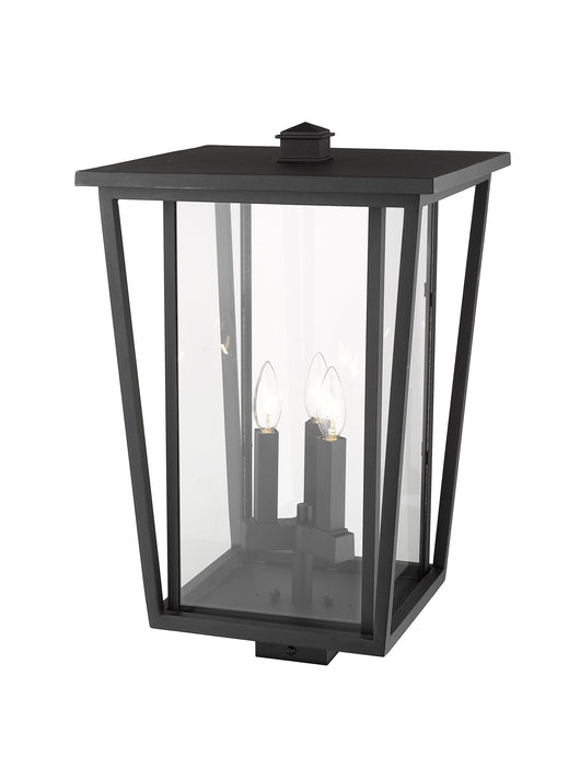 Outdoor Post Mount Fixture Z-Lite 571PHXLS-BK Black Seoul 3 Light Outdoor Post Mount Fixture Z-Lite