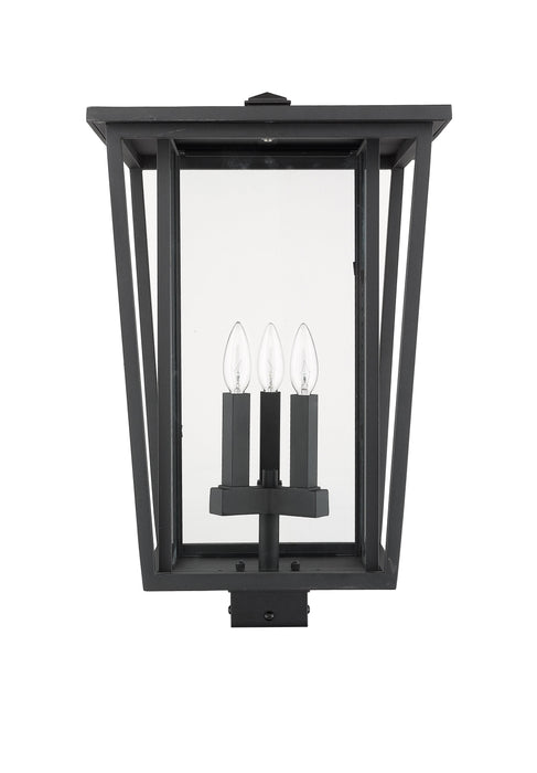 Outdoor Post Mount Fixture Z-Lite 571PHXLS-BK Black Seoul 3 Light Outdoor Post Mount Fixture Z-Lite