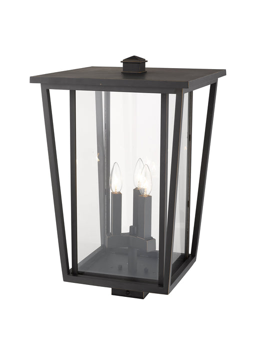 Outdoor Post Mount Fixture Z-Lite 571PHXLS-ORB Oil Rubbed Bronze Seoul 3 Light Outdoor Post Mount Fixture Z-Lite