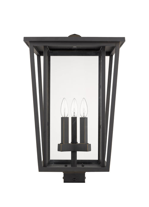 Outdoor Post Mount Fixture Z-Lite 571PHXLS-ORB Oil Rubbed Bronze Seoul 3 Light Outdoor Post Mount Fixture Z-Lite