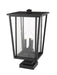 Outdoor Pier Mounted Fixture Z-Lite 571PHXLS-SQPM-BK Black Seoul 3 Light Outdoor Pier Mounted Fixture Z-Lite