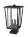 Outdoor Pier Mounted Fixture Z-Lite 571PHXLS-SQPM-BK Black Seoul 3 Light Outdoor Pier Mounted Fixture Z-Lite