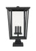 Outdoor Pier Mounted Fixture Z-Lite 571PHXLS-SQPM-BK Black Seoul 3 Light Outdoor Pier Mounted Fixture Z-Lite