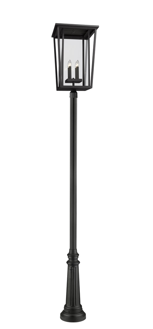 Outdoor Post Mounted Fixture Z-Lite 571PHXXLR-511P-BK Black Seoul 4 Light Outdoor Post Mounted Fixture Z-Lite