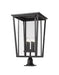 Outdoor Pier Mounted Fixture Z-Lite 571PHXXLR-533PM-BK Black Seoul 4 Light Outdoor Pier Mounted Fixture Z-Lite