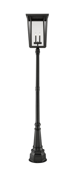Outdoor Post Mounted Fixture Z-Lite 571PHXXLR-564P-BK Black Seoul 4 Light Outdoor Post Mounted Fixture Z-Lite