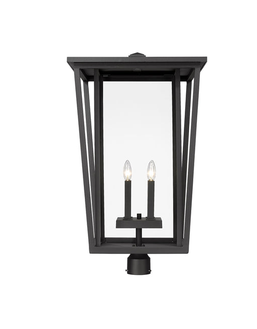 Outdoor Post Mount Fixture Z-Lite 571PHXXLR-BK Black Seoul 4 Light Outdoor Post Mount Fixture Z-Lite