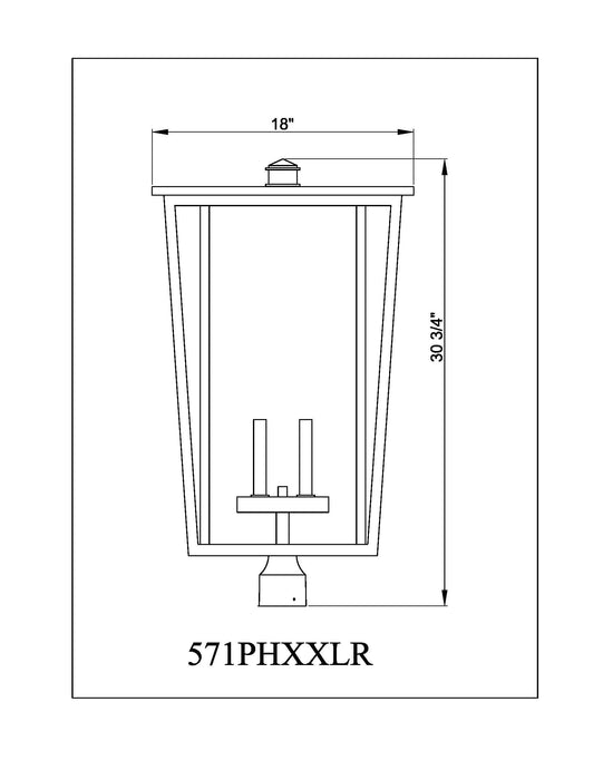 Outdoor Post Mount Fixture Z-Lite 571PHXXLR-BK Black Seoul 4 Light Outdoor Post Mount Fixture Z-Lite