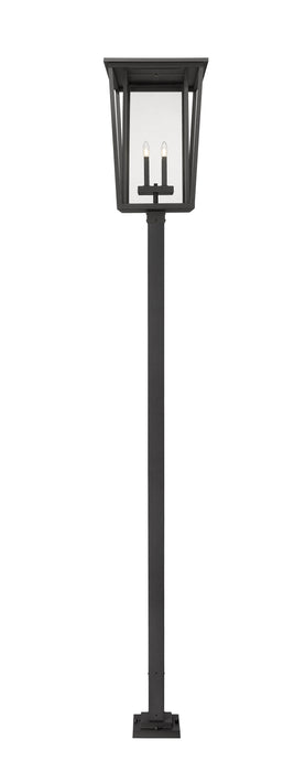 Outdoor Post Mounted Fixture Z-Lite 571PHXXLS-536P-BK Black Seoul 4 Light Outdoor Post Mounted Fixture Z-Lite