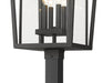 Outdoor Post Mounted Fixture Z-Lite 571PHXXLS-536P-BK Black Seoul 4 Light Outdoor Post Mounted Fixture Z-Lite