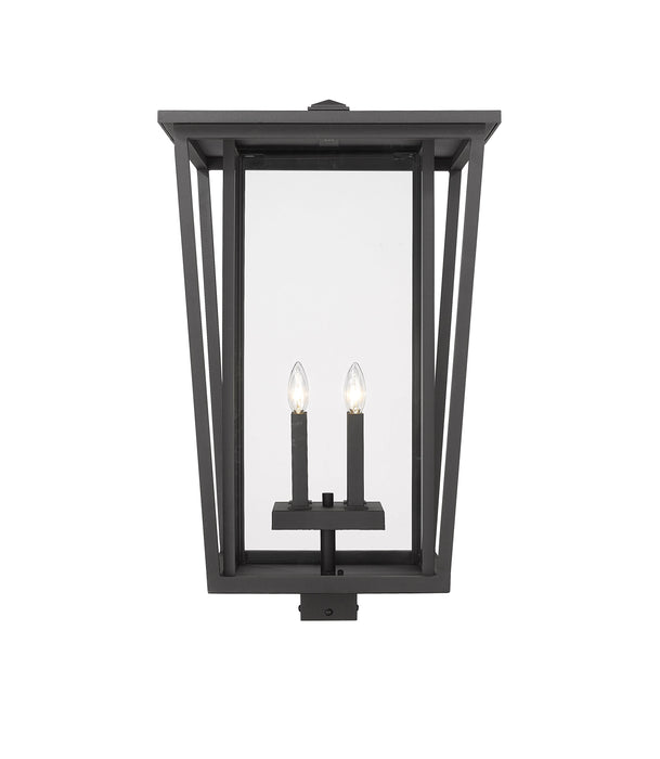 Outdoor Post Mount Fixture Z-Lite 571PHXXLS-BK Black Seoul 4 Light Outdoor Post Mount Fixture Z-Lite