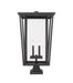 Outdoor Pier Mounted Fixture Z-Lite 571PHXXLS-SQPM-BK Black Seoul 4 Light Outdoor Pier Mounted Fixture Z-Lite