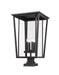 Outdoor Pier Mounted Fixture Z-Lite 571PHXXLS-SQPM-BK Black Seoul 4 Light Outdoor Pier Mounted Fixture Z-Lite