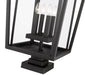 Outdoor Pier Mounted Fixture Z-Lite 571PHXXLS-SQPM-BK Black Seoul 4 Light Outdoor Pier Mounted Fixture Z-Lite