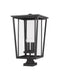 Outdoor Pier Mounted Fixture Z-Lite 571PHXXLS-SQPM-BK Black Seoul 4 Light Outdoor Pier Mounted Fixture Z-Lite