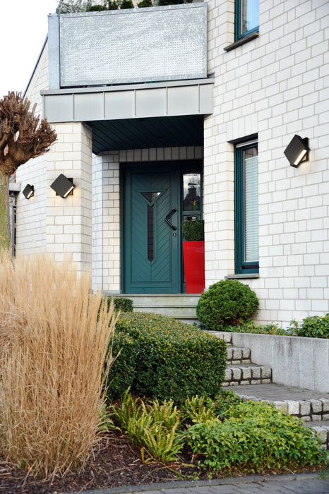 Outdoor Wall Light Z-Lite 572B-BK-LED Black Quadrate 2 Light Outdoor Wall Light Z-Lite