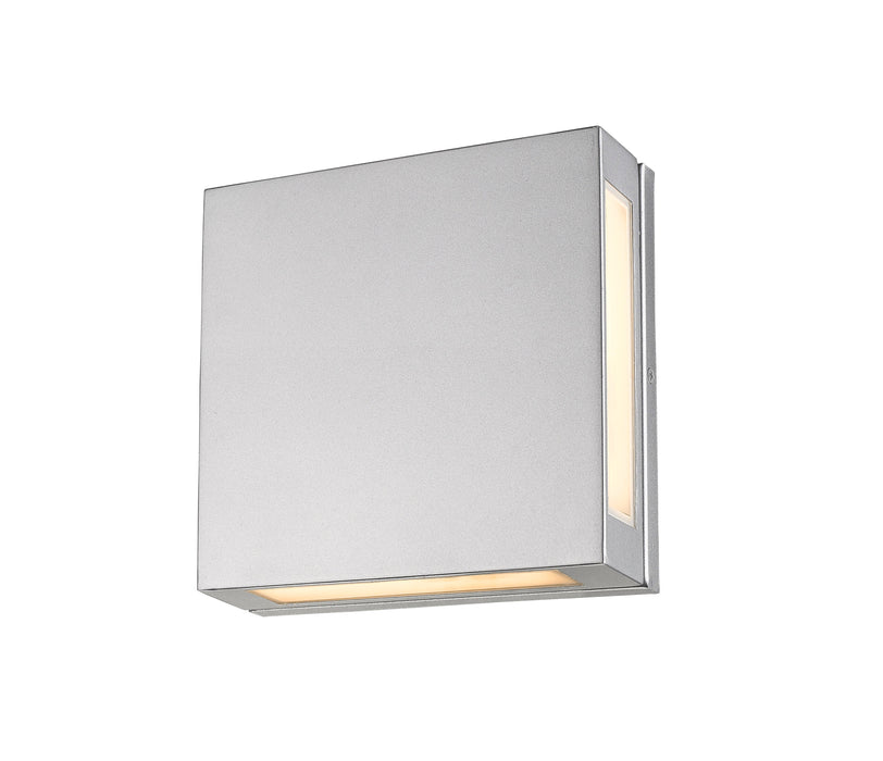 Outdoor Wall Light Z-Lite 572B-SL-LED Silver Quadrate 2 Light Outdoor Wall Light Z-Lite
