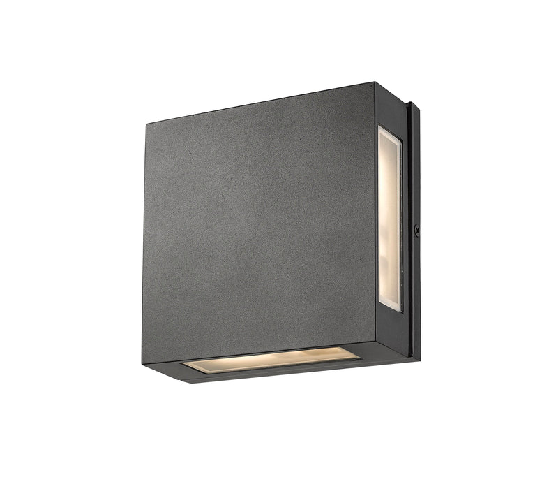 Outdoor Wall Light Z-Lite 572S-BK-LED Black Quadrate 2 Light Outdoor Wall Light Z-Lite
