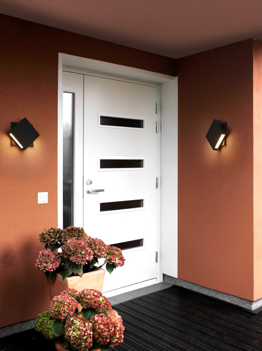 Outdoor Wall Light Z-Lite 572S-BK-LED Black Quadrate 2 Light Outdoor Wall Light Z-Lite