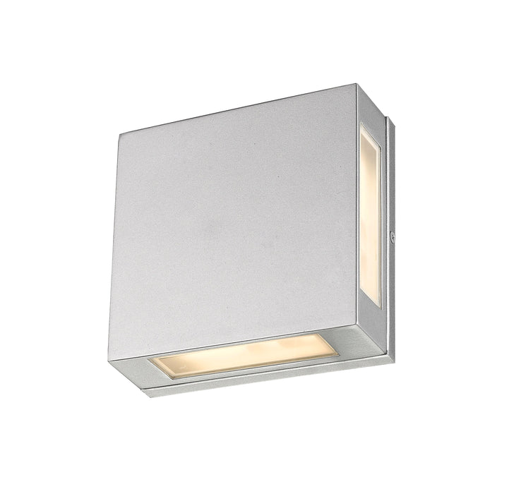 Outdoor Wall Light Z-Lite 572S-SL-LED Silver Quadrate 2 Light Outdoor Wall Light Z-Lite