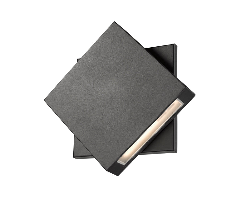 Outdoor Wall Light Z-Lite 573B-BK-LED Black Quadrate 1 Light Outdoor Wall Light Z-Lite
