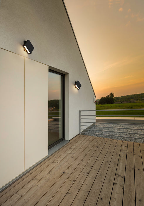 Outdoor Wall Light Z-Lite 573B-BK-LED Black Quadrate 1 Light Outdoor Wall Light Z-Lite