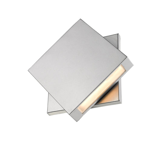 Outdoor Wall Light Z-Lite 573B-SL-LED Silver Quadrate 1 Light Outdoor Wall Light Z-Lite