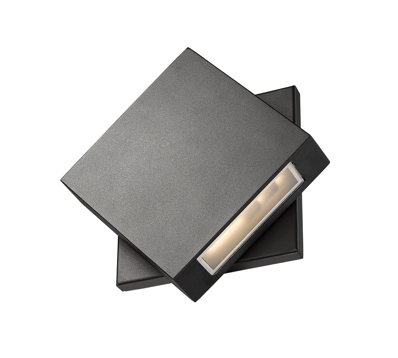 Outdoor Wall Light Z-Lite 573S-BK-LED Black Quadrate 1 Light Outdoor Wall Light Z-Lite