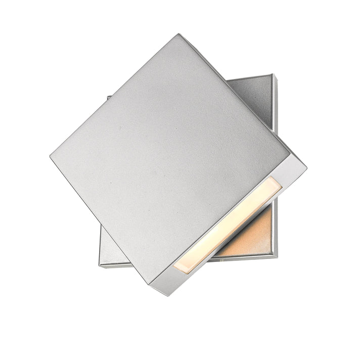 Outdoor Wall Light Z-Lite 573S-SL-LED Silver Quadrate 1 Light Outdoor Wall Light Z-Lite