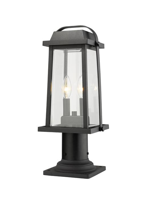 Outdoor Pier Mounted Fixture Z-Lite 574PHMR-533PM-BK Black Millworks 2 Light Outdoor Pier Mounted Fixture Z-Lite