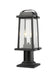 Outdoor Pier Mounted Fixture Z-Lite 574PHMR-533PM-BK Black Millworks 2 Light Outdoor Pier Mounted Fixture Z-Lite