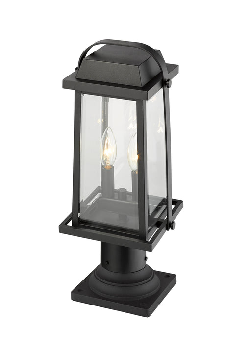 Outdoor Pier Mounted Fixture Z-Lite 574PHMR-533PM-BK Black Millworks 2 Light Outdoor Pier Mounted Fixture Z-Lite