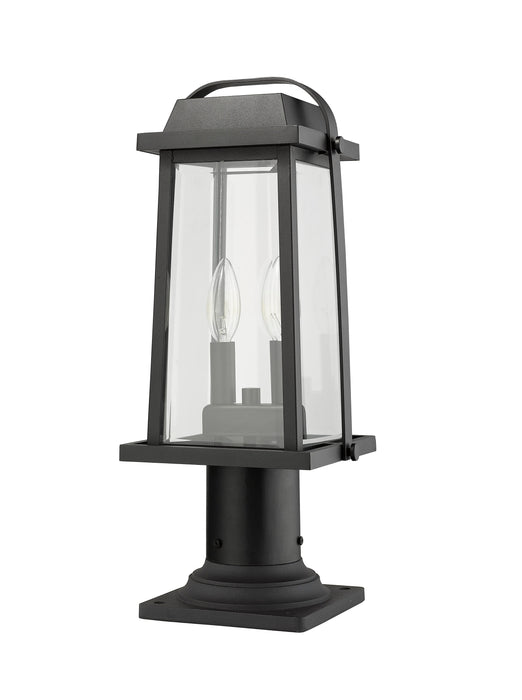 Outdoor Pier Mounted Fixture Z-Lite 574PHMR-533PM-BK Black Millworks 2 Light Outdoor Pier Mounted Fixture Z-Lite