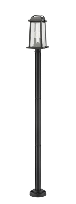 Outdoor Post Mounted Fixture Z-Lite 574PHMR-567P-BK Black Millworks 2 Light Outdoor Post Mounted Fixture Z-Lite