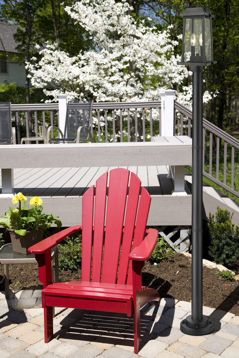 Outdoor Post Mounted Fixture Z-Lite 574PHMR-567P-BK Black Millworks 2 Light Outdoor Post Mounted Fixture Z-Lite