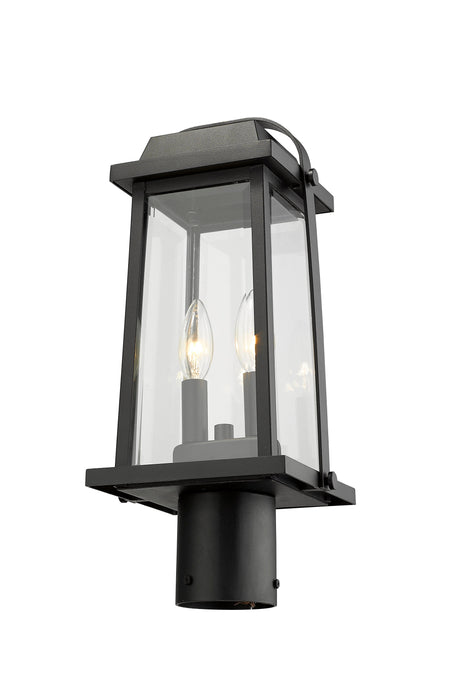 Outdoor Post Mount Fixture Z-Lite 574PHMR-BK Black Millworks 2 Light Outdoor Post Mount Fixture Z-Lite