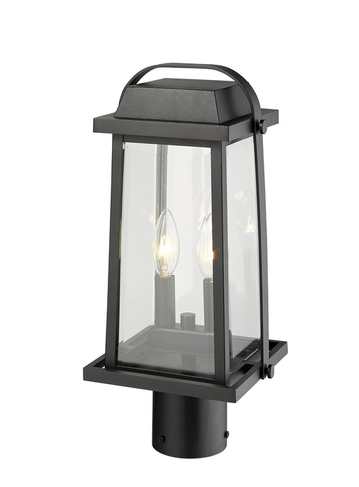 Outdoor Post Mount Fixture Z-Lite 574PHMR-BK Black Millworks 2 Light Outdoor Post Mount Fixture Z-Lite