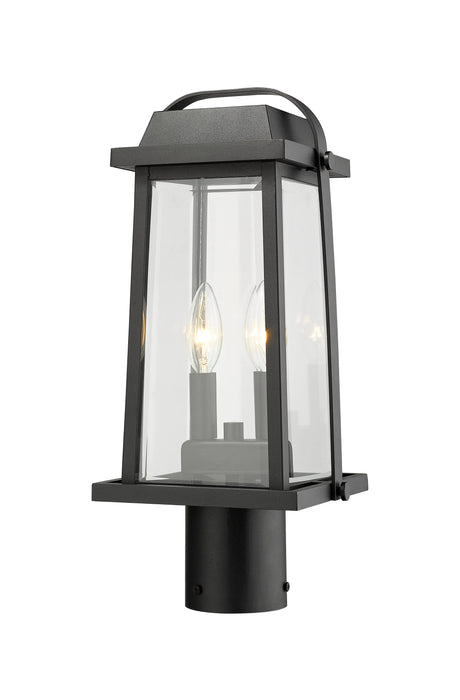 Outdoor Post Mount Fixture Z-Lite 574PHMR-BK Black Millworks 2 Light Outdoor Post Mount Fixture Z-Lite
