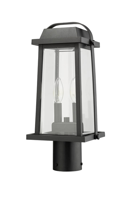 Outdoor Post Mount Fixture Z-Lite 574PHMR-BK Black Millworks 2 Light Outdoor Post Mount Fixture Z-Lite
