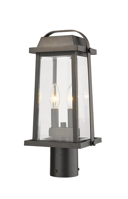 Outdoor Post Mount Fixture Z-Lite 574PHMR-ORB Oil Rubbed Bronze Millworks 2 Light Outdoor Post Mount Fixture Z-Lite