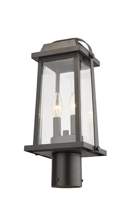 Outdoor Post Mount Fixture Z-Lite 574PHMR-ORB Oil Rubbed Bronze Millworks 2 Light Outdoor Post Mount Fixture Z-Lite