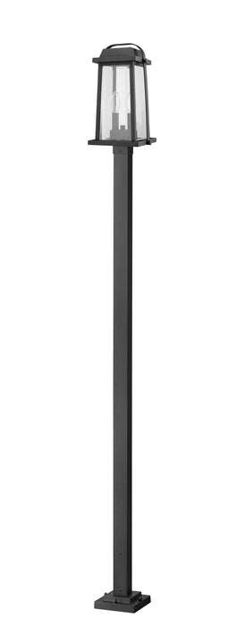 Outdoor Post Mounted Fixture Z-Lite 574PHMS-536P-BK Black Millworks 2 Light Outdoor Post Mounted Fixture Z-Lite