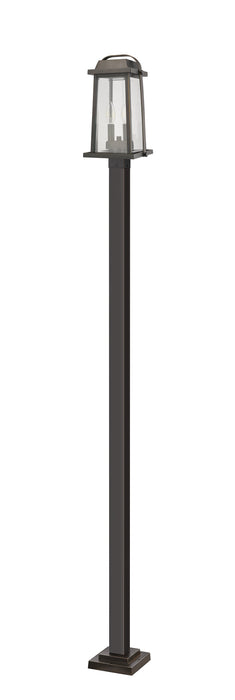 Outdoor Post Mounted Fixture Z-Lite 574PHMS-536P-ORB Oil Rubbed Bronze Millworks 2 Light Outdoor Post Mounted Fixture Z-Lite