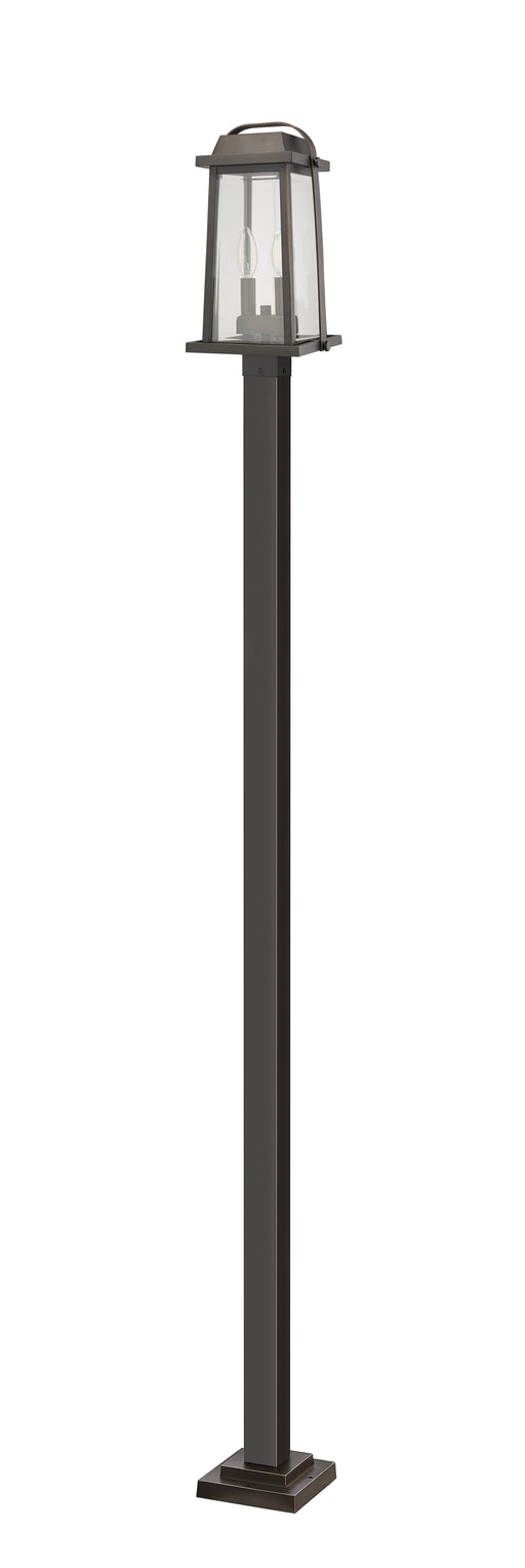 Outdoor Post Mounted Fixture Z-Lite 574PHMS-536P-ORB Oil Rubbed Bronze Millworks 2 Light Outdoor Post Mounted Fixture Z-Lite