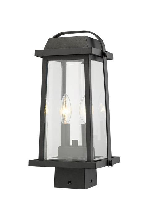 Outdoor Post Mount Fixture Z-Lite 574PHMS-BK Black Millworks 2 Light Outdoor Post Mount Fixture Z-Lite