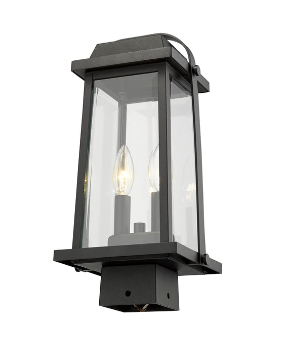 Outdoor Post Mount Fixture Z-Lite 574PHMS-BK Black Millworks 2 Light Outdoor Post Mount Fixture Z-Lite